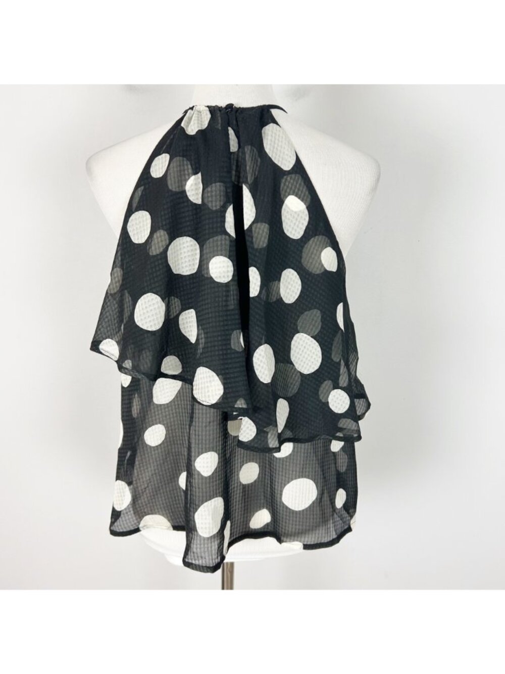 Polka Dot Whimsical Tiered Flowy Tank Top Boho Size XS Women's - Picture 4 of 5